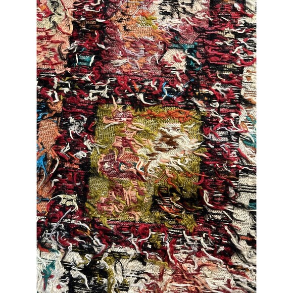 Silk Kilim-Sumak Geometric Area Rug Hand-Woven Tribal Carpet 38”x 27.5” - Picture 5 of 9